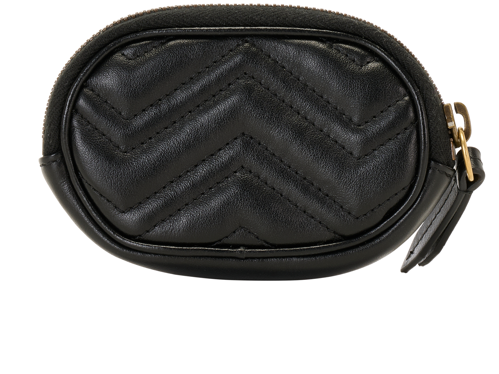 Gucci GG Marmont Round Keyring Coin Purse, &pound;220, Accessories, Black, Leather, Back view